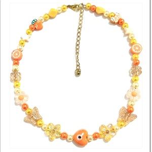 handmade adjustable mixed beaded necklace